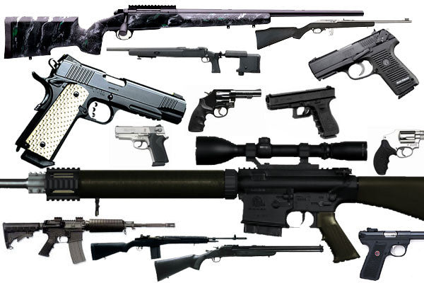 Handgun, shotgun, and rifles