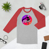 DDVR Logo 3/4 sleeve raglan shirt
